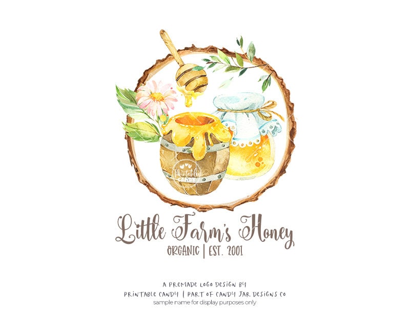 Honey Logo, Beehive Logo, Honeycomb Logo, Bee Logo, Honey Harvest Sign, Company Branding, Downloadable, EDITABLE Logo, CJ012-01v1-LGO - Candy Jar Studios