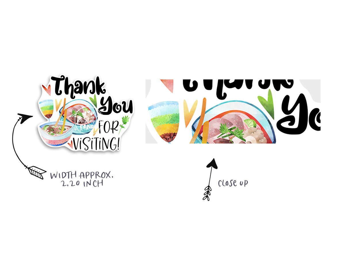 Asian Food Thank You Sticker - Candy Jar Studios