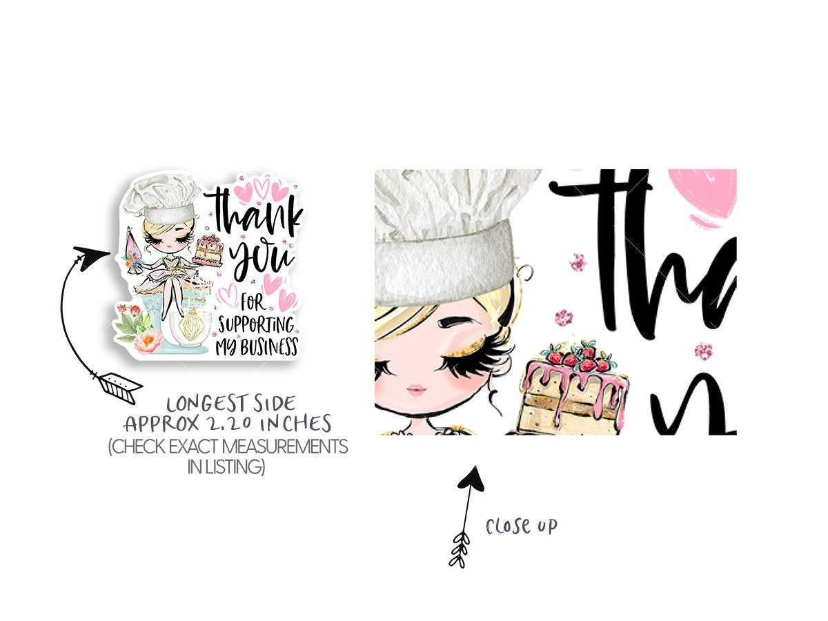 Pastry Baker Thank You Sticker - Candy Jar Studios