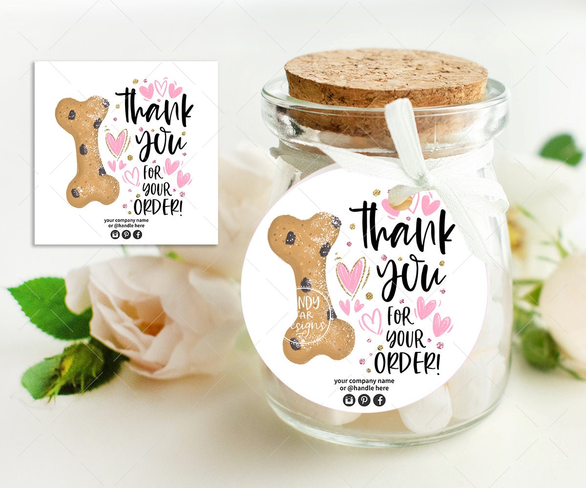 Dog Bakery Thank You Tag, Dog Cookie - Candy Jar Studios