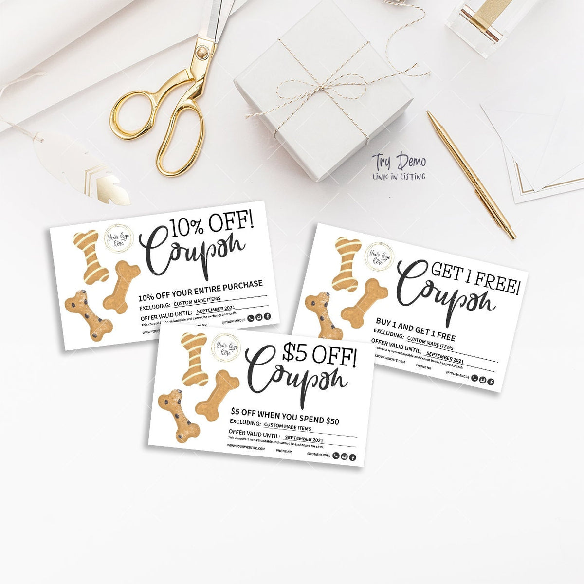 Dog Business Gift Coupons, Pet Bakery