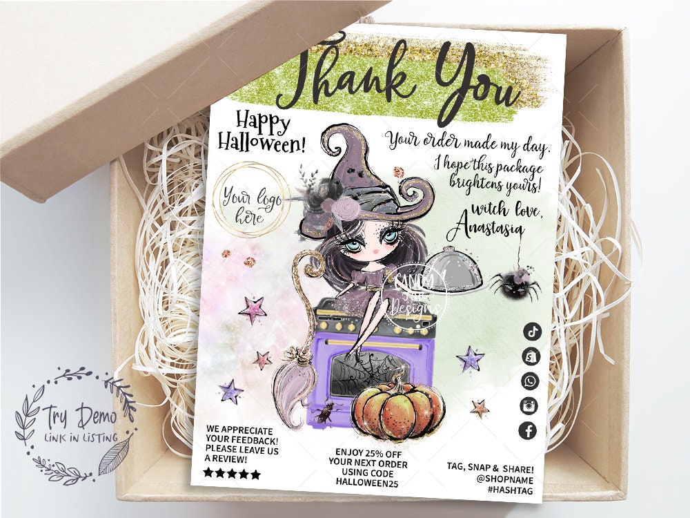 Halloween Catering Thank You Card, Food Witch