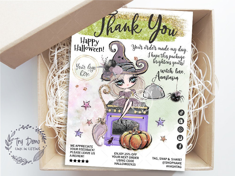 Halloween Catering Thank You Card, Food Witch