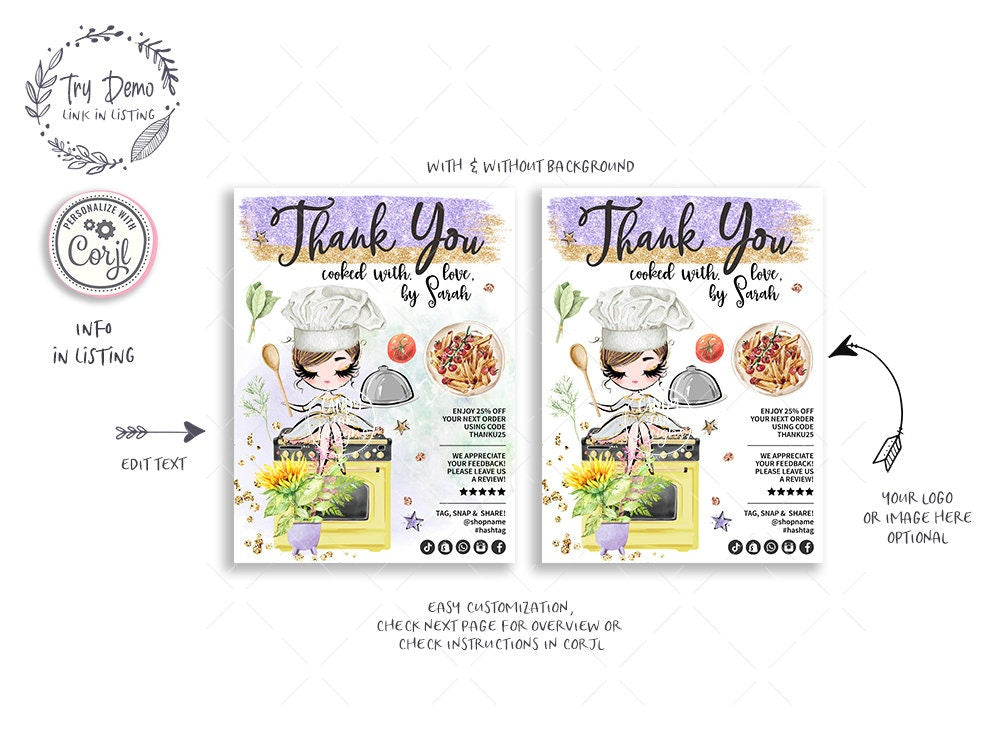 Food Catering Insert Card