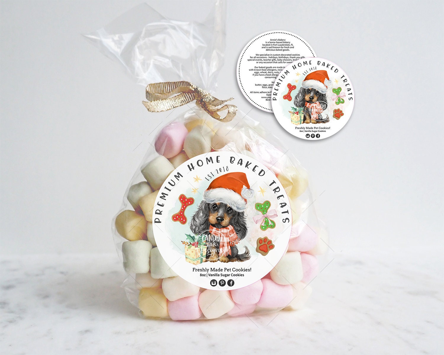 Dog Christmas Food Topper, Pet Bakery Template