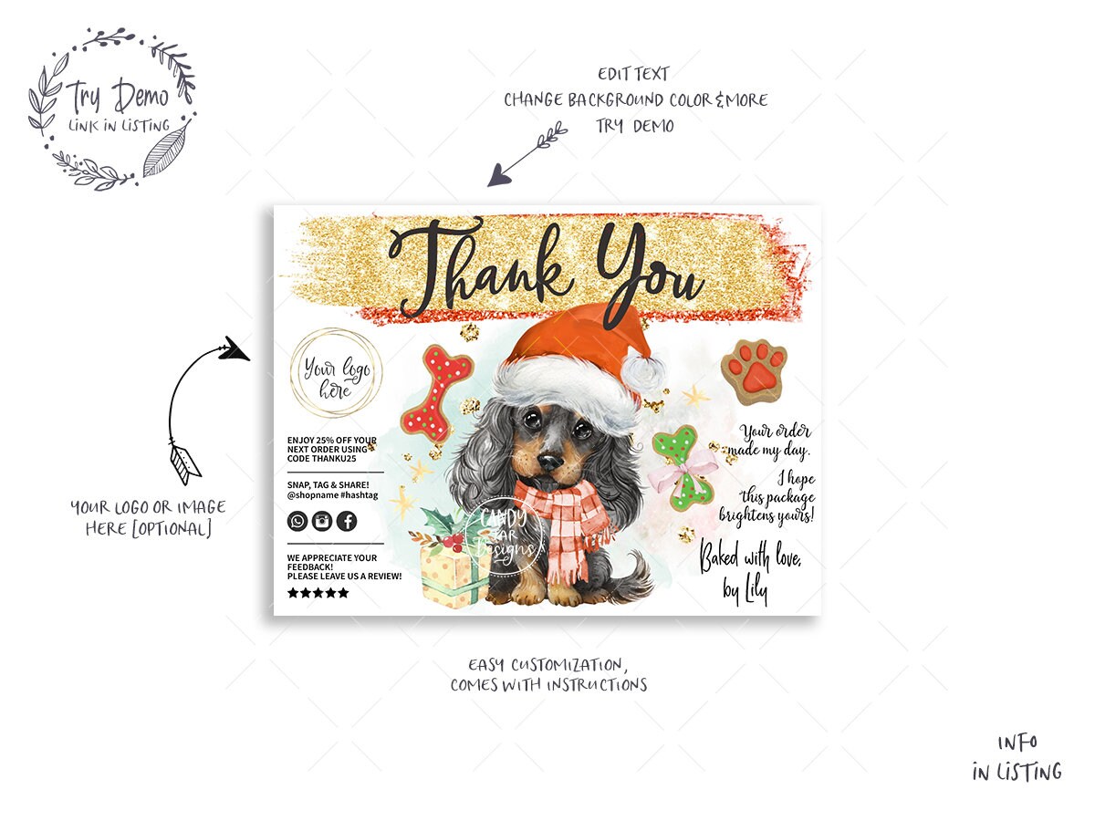 Dog Bakery Christmas Insert Card - Candy Jar Studios