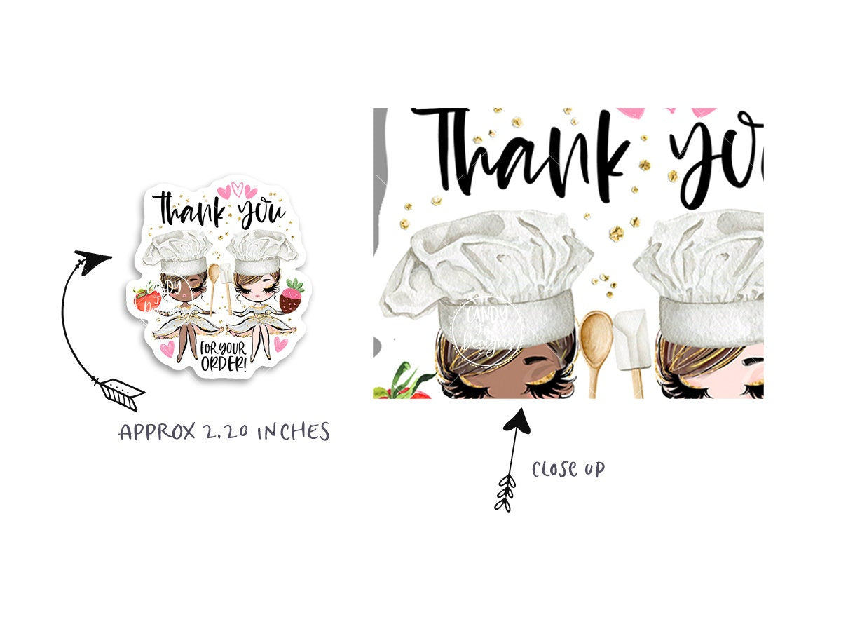 Baking Friends Thank You Sticker, Catering Girls - Candy Jar Studios