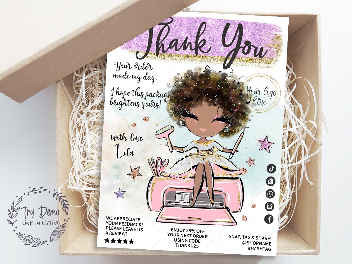Handcrafter Insert Card, Curly Girl