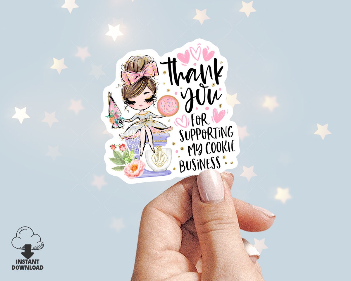 Sugar Cookie Bakery Thank You Sticker