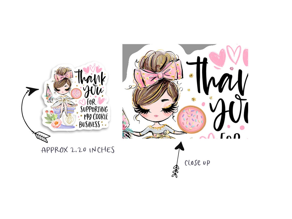 Cookie Bakery Thank You Sticker - Candy Jar Studios
