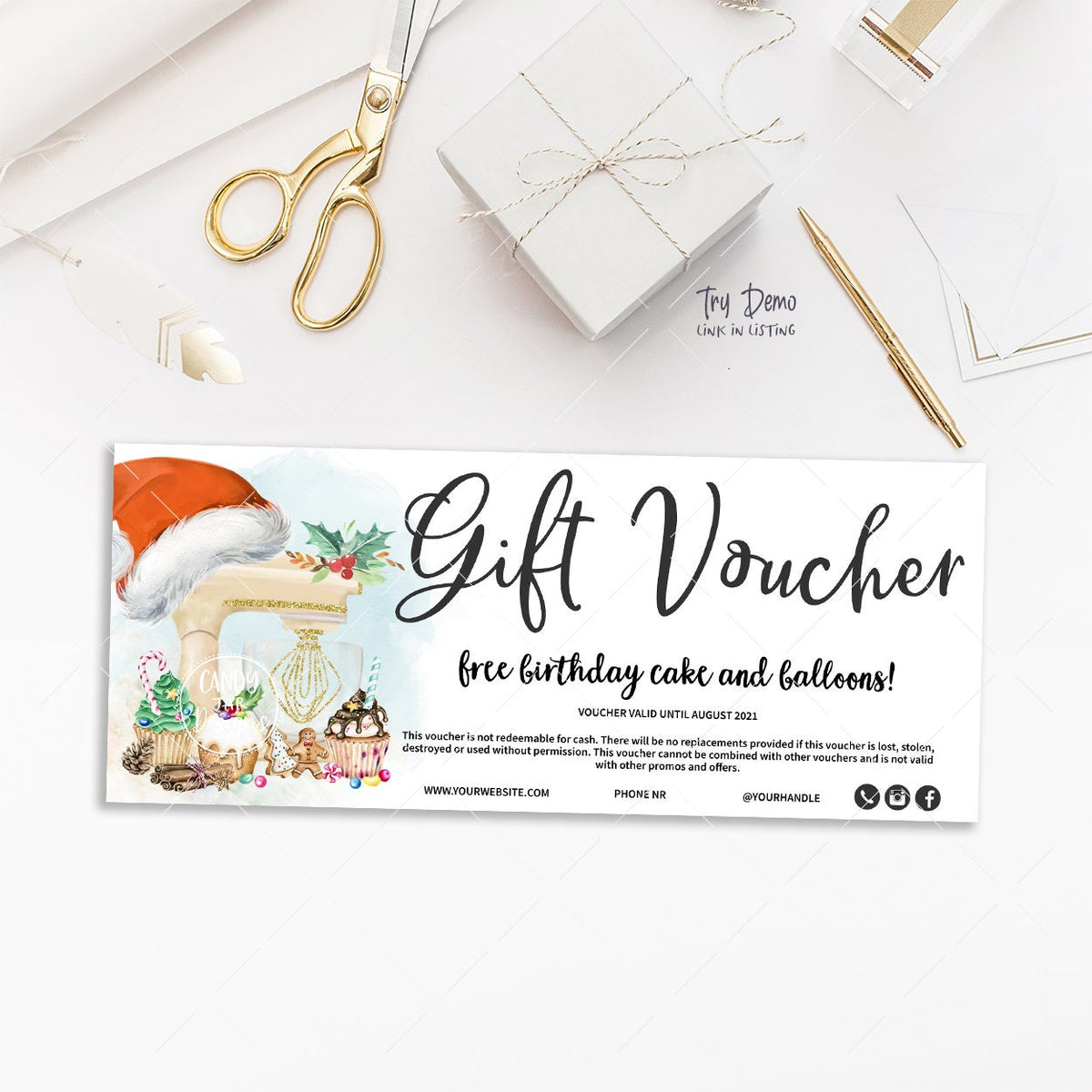 Christmas Bakery Gift Voucher, Holiday