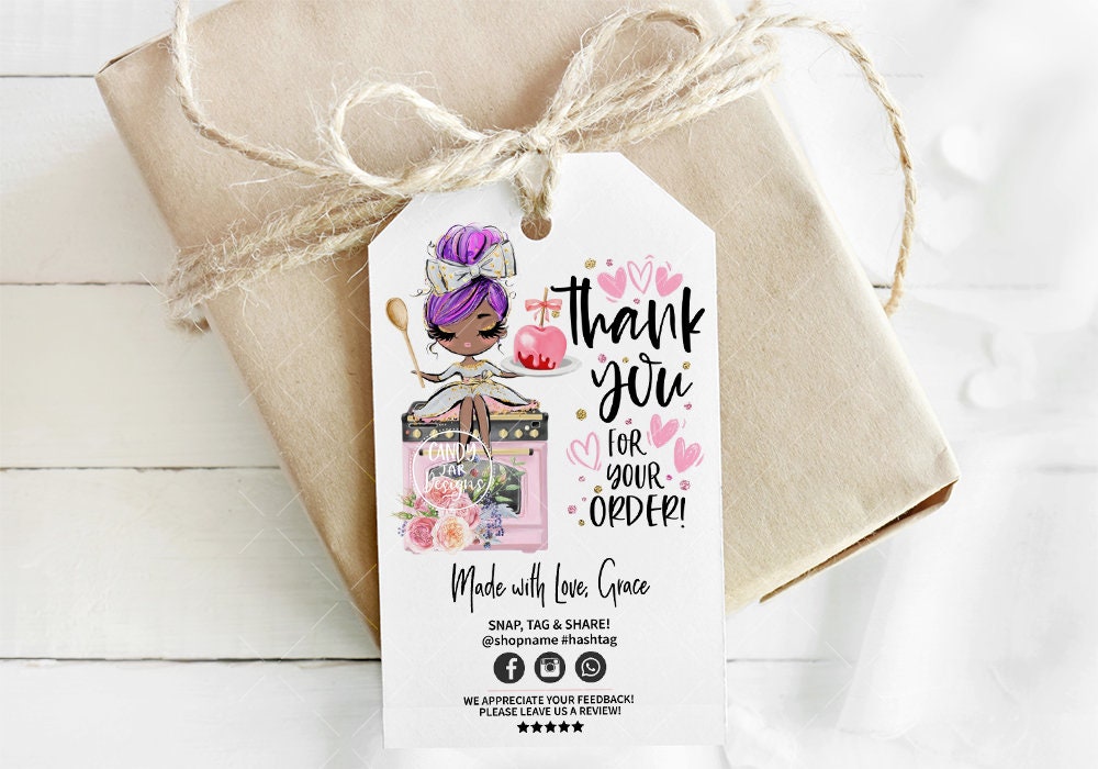 Candy Apple Baker Tag, Sweets Thank You Insert