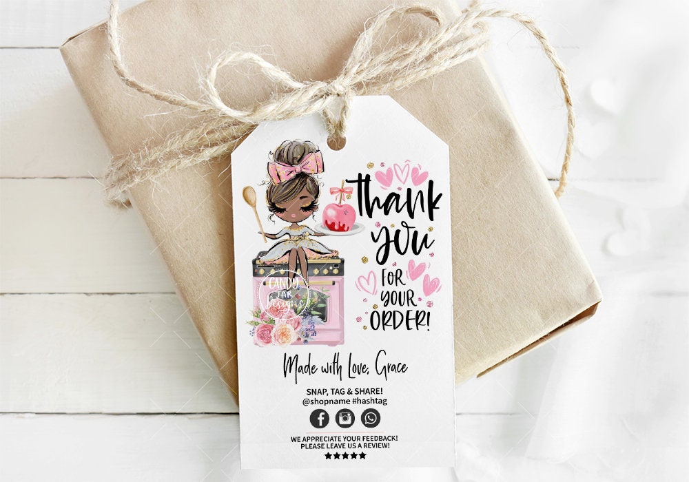 Candy Apple Baker Tag, Sweets Thank You Insert