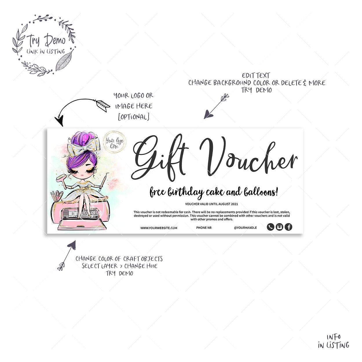 Handcrafter Business Gift Voucher, Crafting Shop - Candy Jar Studios
