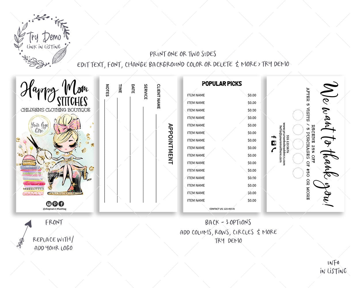 Sewing Business Card Set