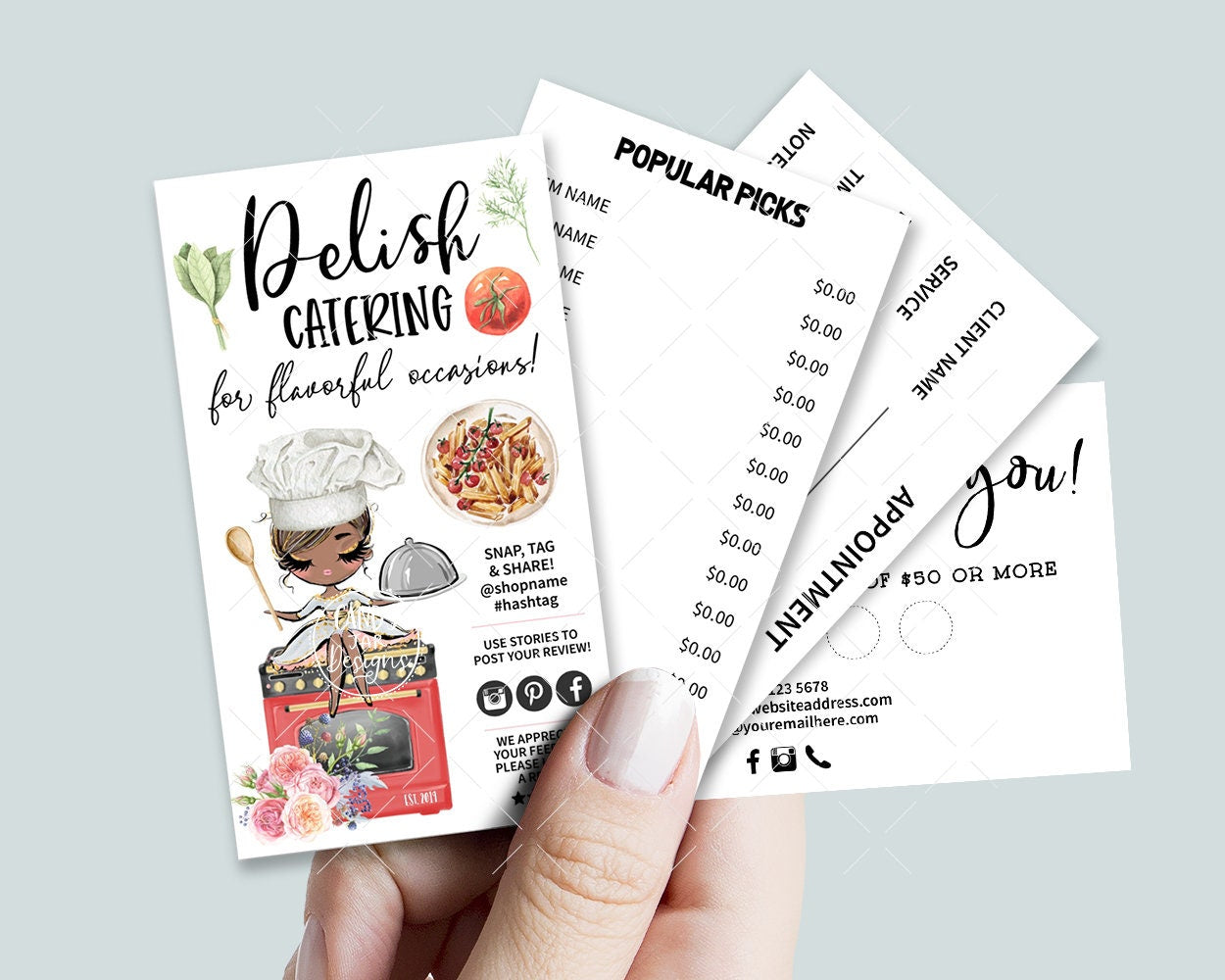 Catering Business Card Set, Food Catering