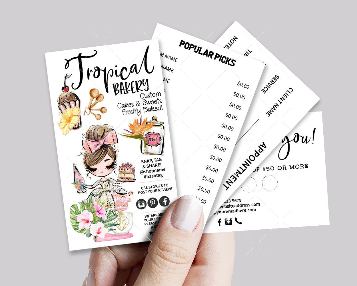 Tropical Bakery Business Card Set