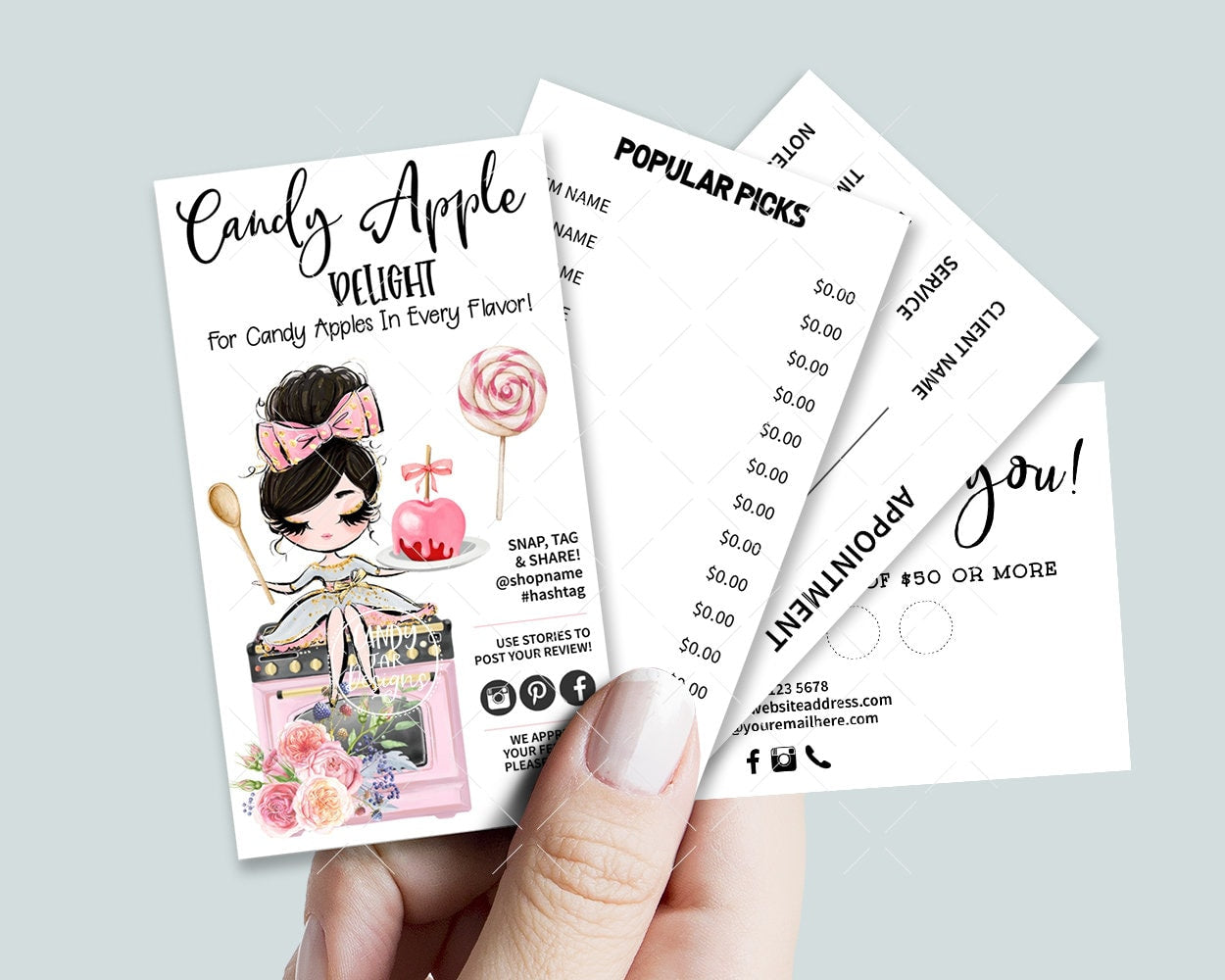 Candy Apple Business Card Set