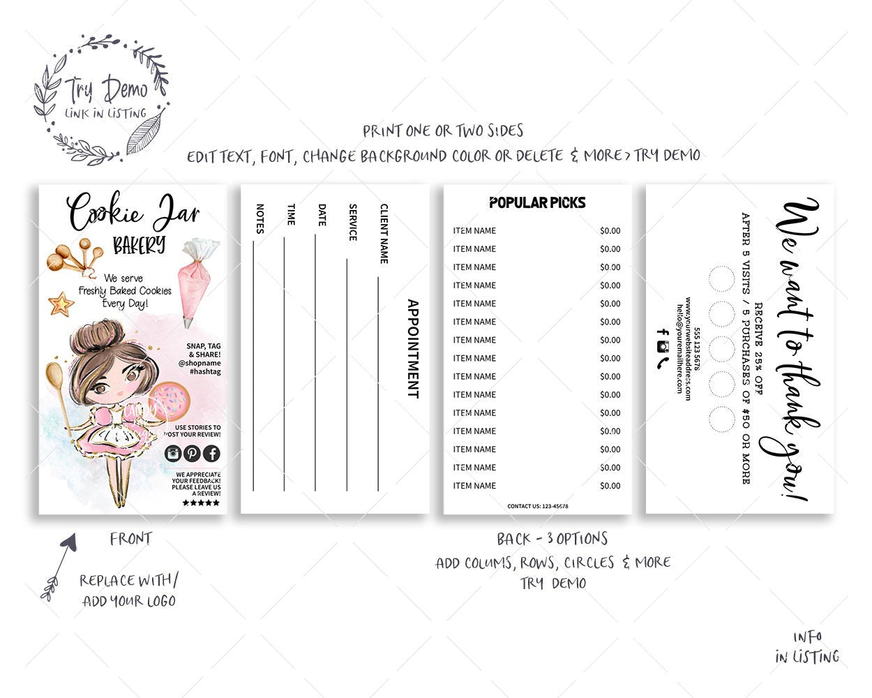 Cookie Bakery Business Card Set