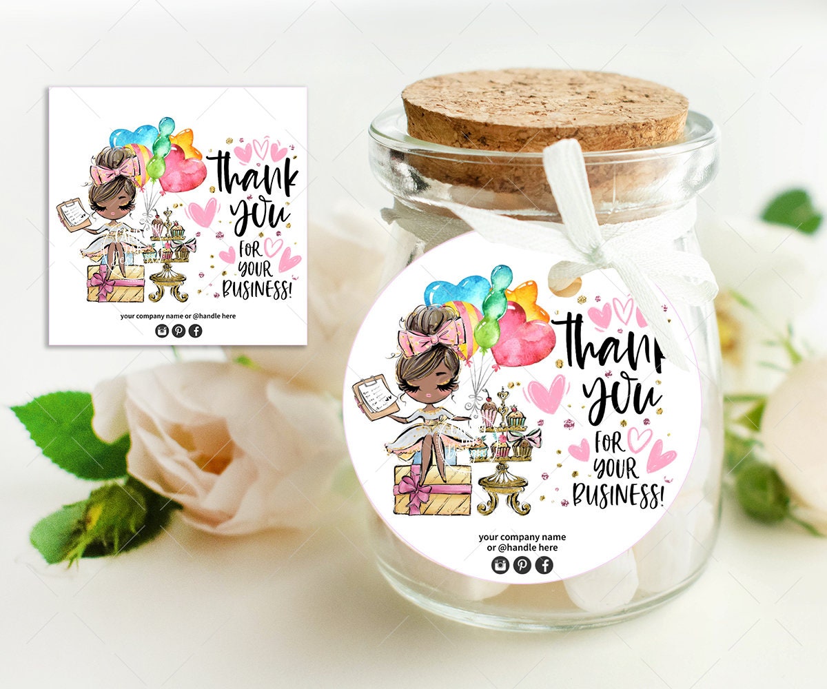 Party Planner Thank You Tag, Birthday Events Sticker