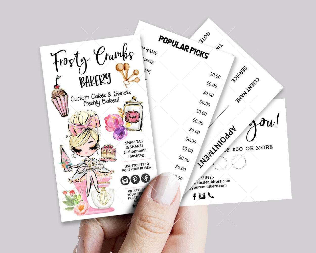 Sweets Treats Bakery Business Card Set