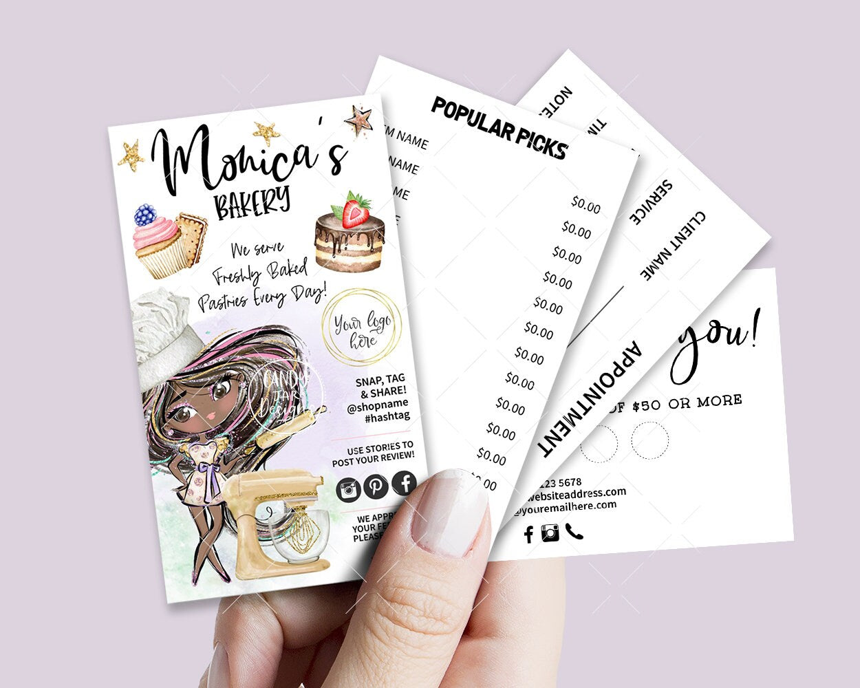 Bakery Business Card Set, Pastry Chef