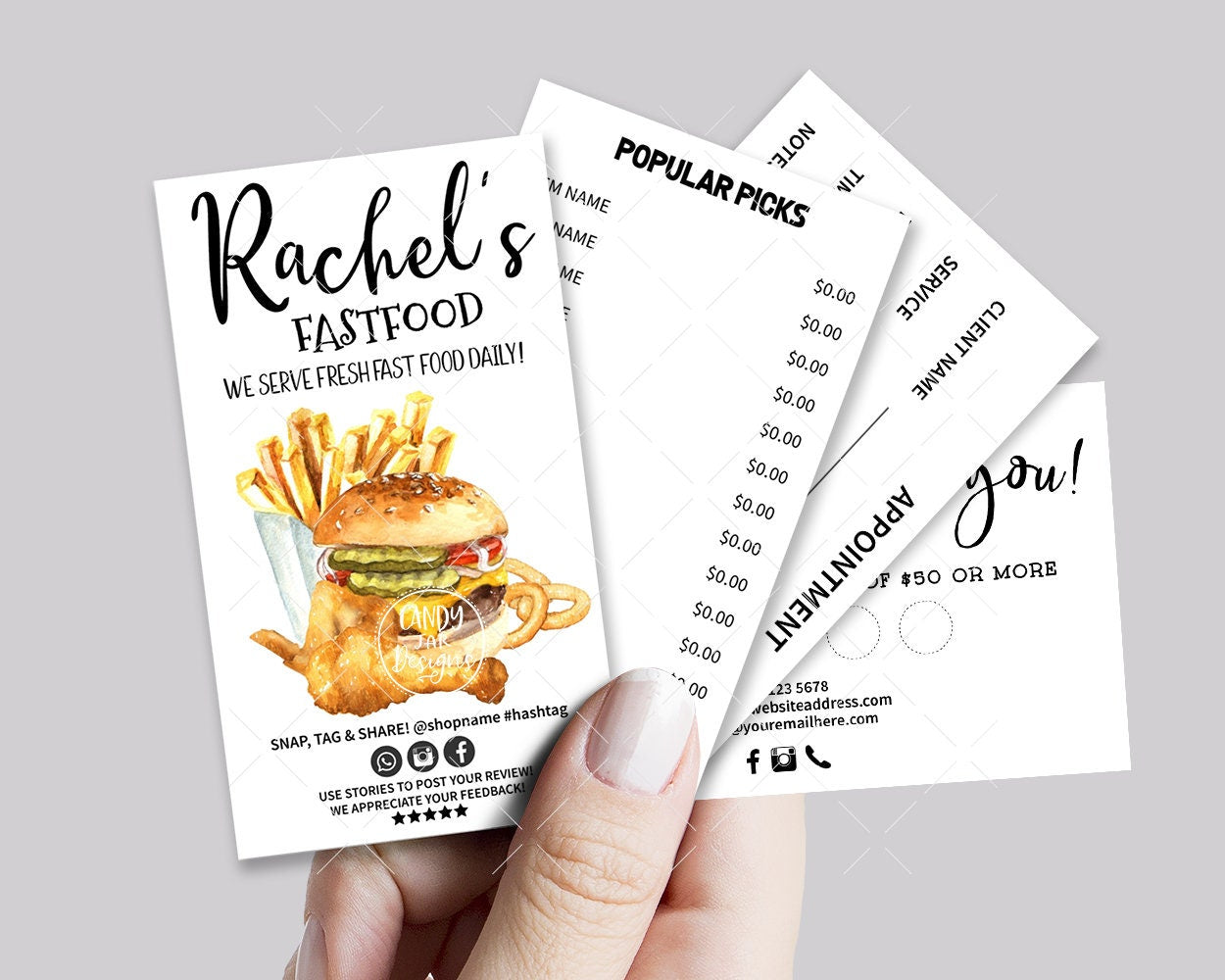Fast Food Business Card Set, Junk Food