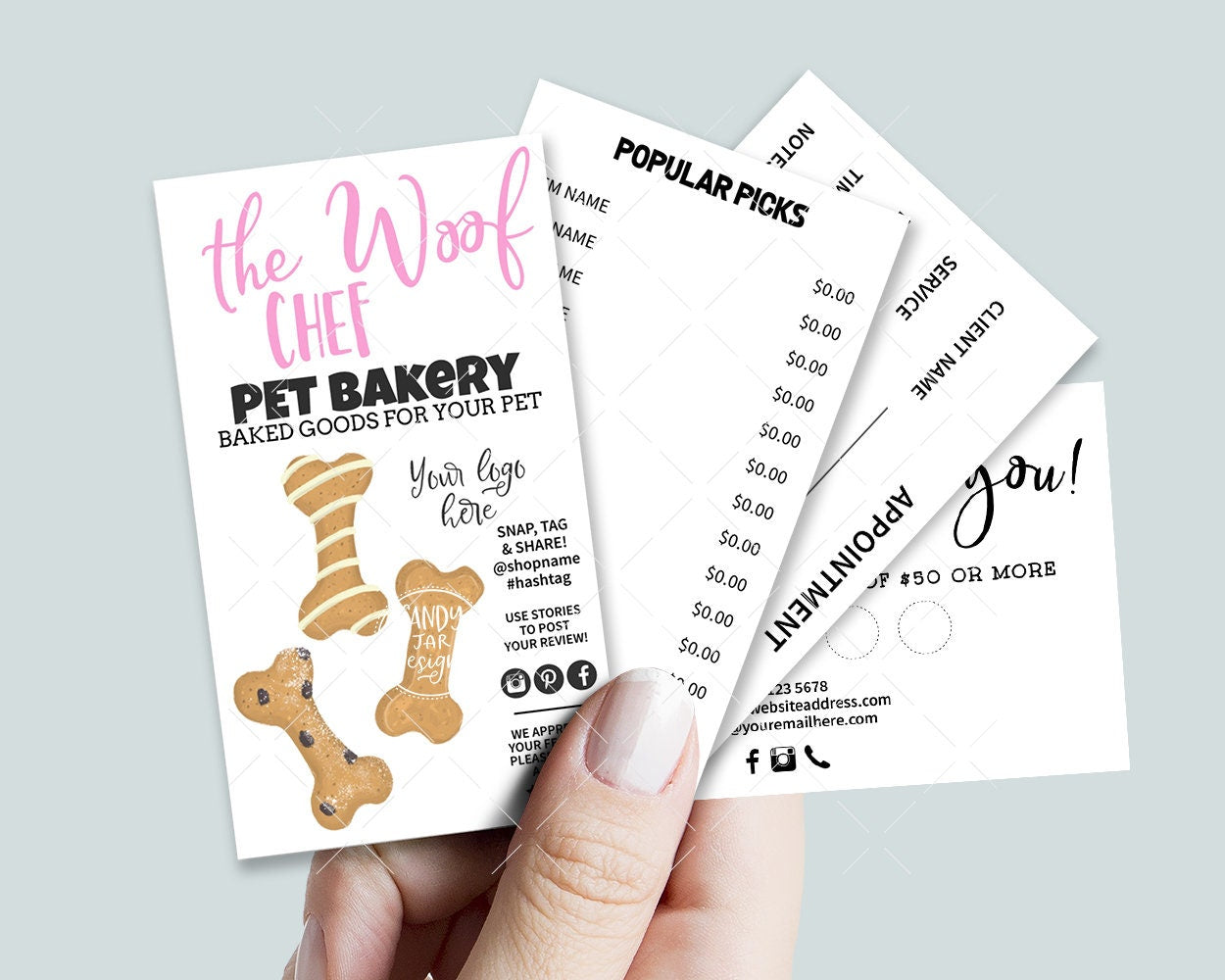 Dog Bakery Business Card Set, Pet Shop