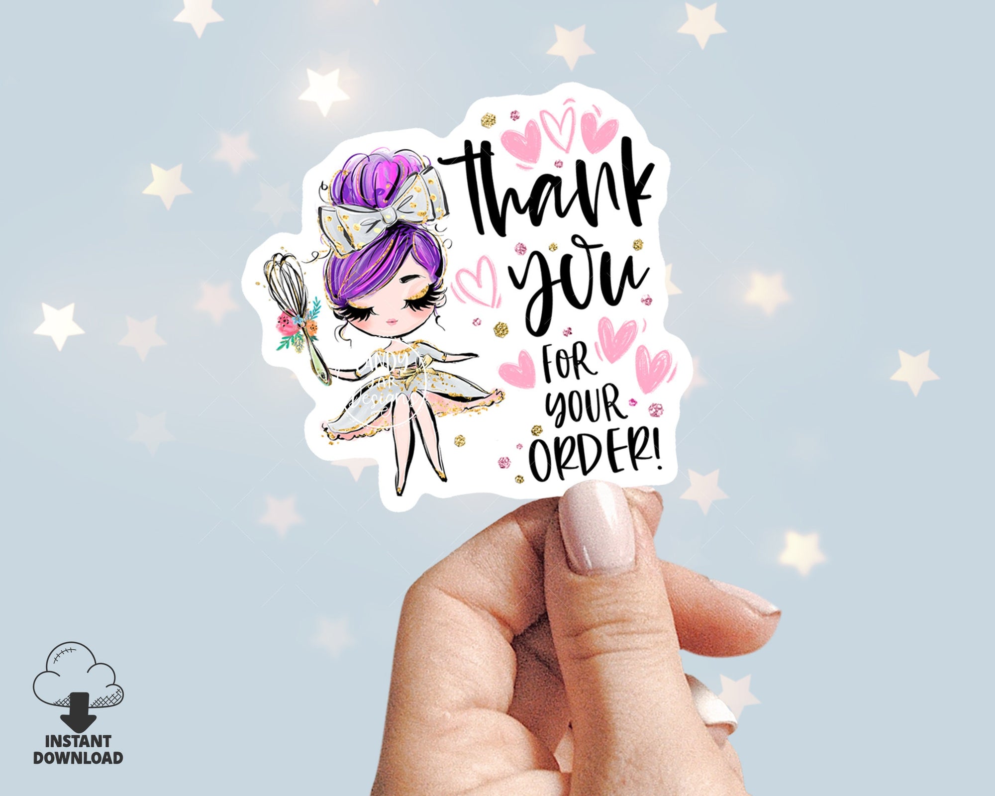 Baking Thank You Sticker, Pastry Baking
