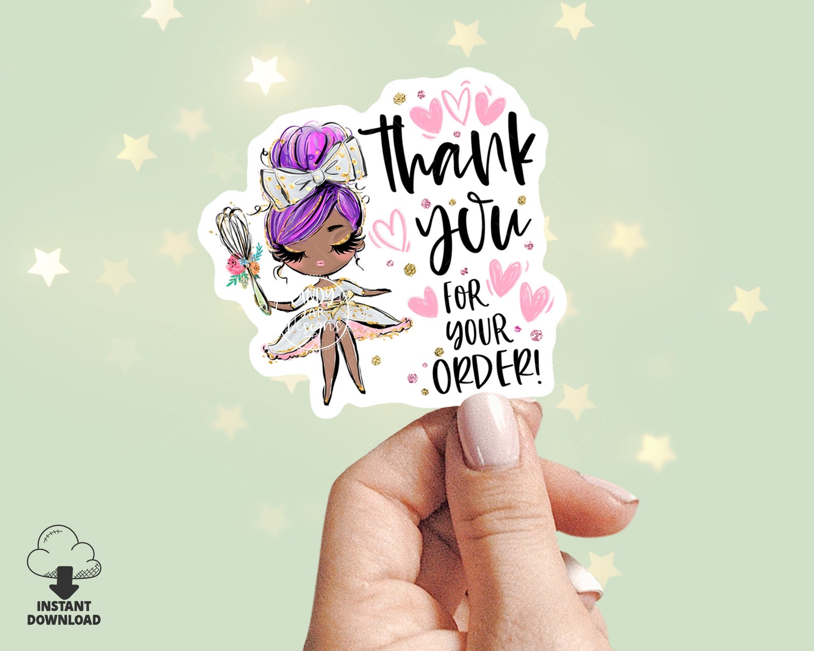 Baking Thank You Sticker, Pastry Baking