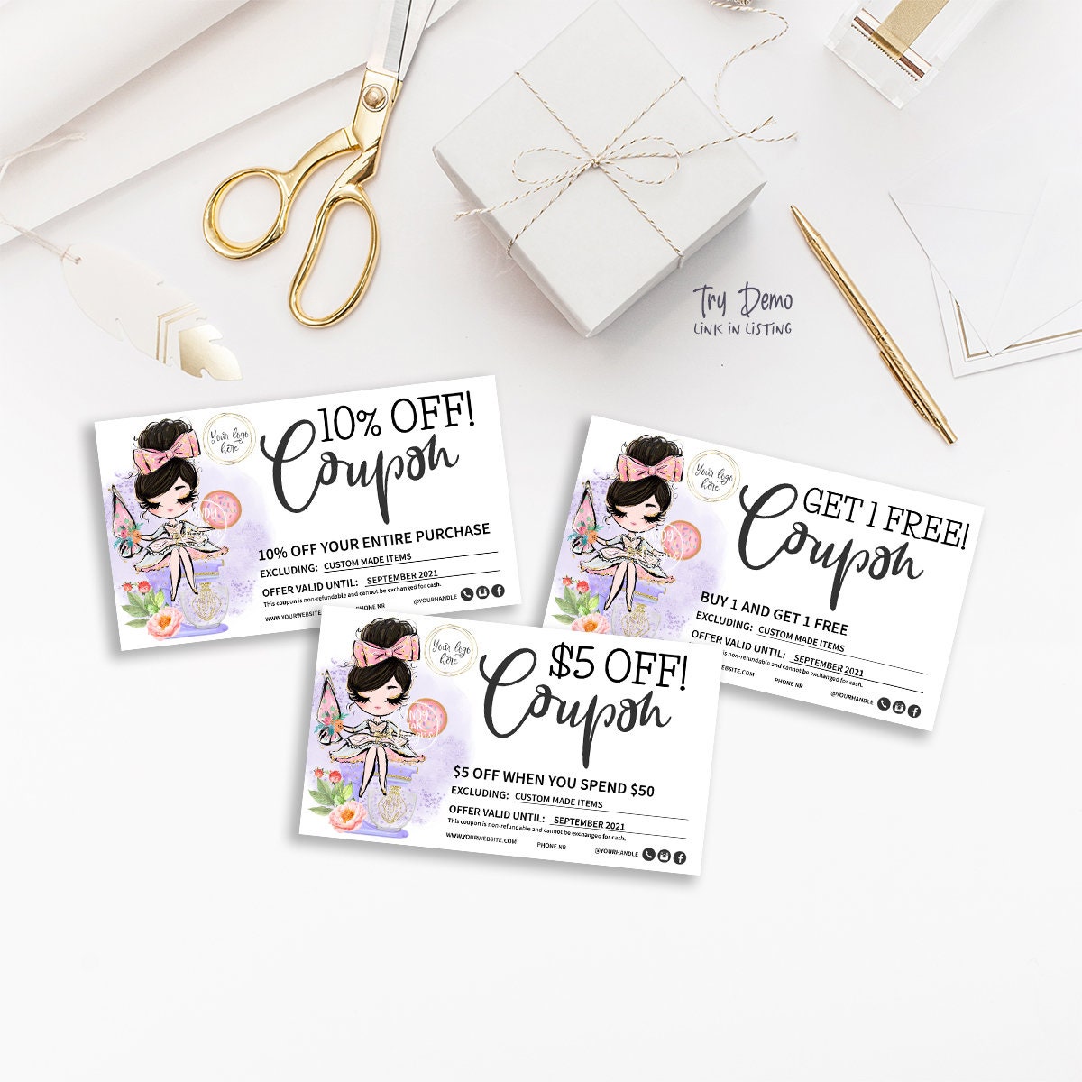 Cookie Gift Coupons, Bakery Coupons