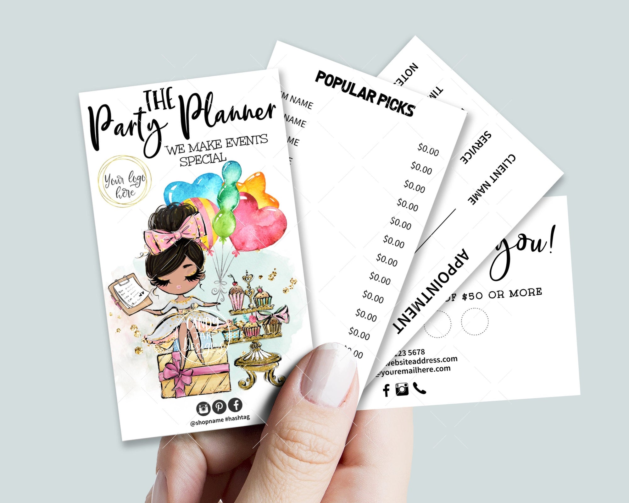 Party Planner Business Card Set