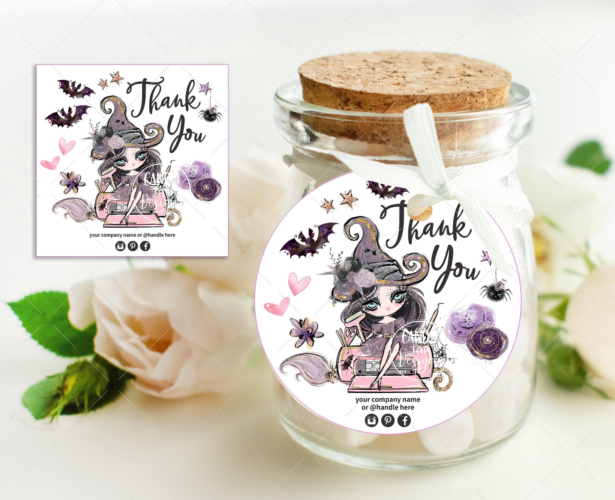 Halloween Handcrafter Thank You Sticker Tag
