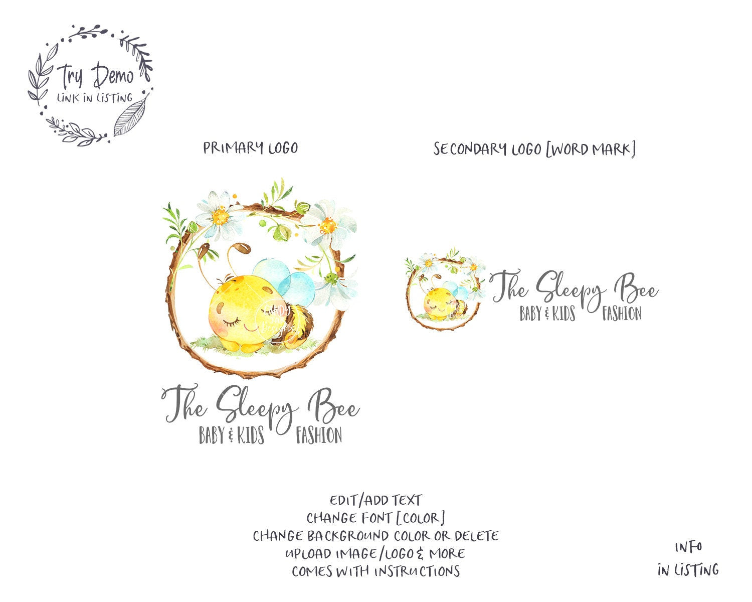 Baby Bee Logo, Kids Boutique