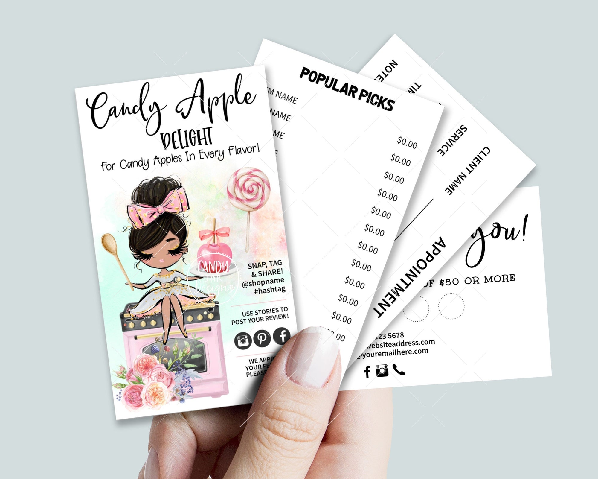 Candy Apple Business Card Set