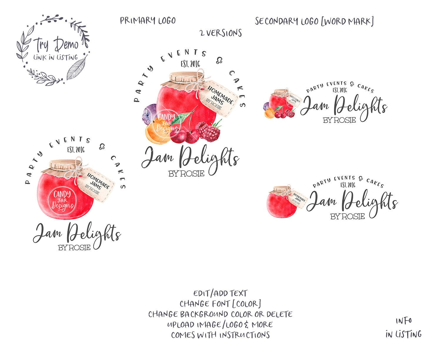 Jam Bakery Logo, Jam Jar, Marmelade