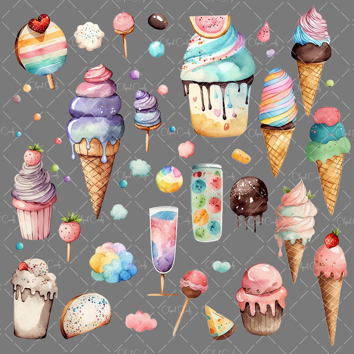 Sweets Clipart, Candy Clipart, Ice Cream Clipart, Candy Shop Clipart, Bakery Shop Clipart, CLP01 - Candy Jar Studios