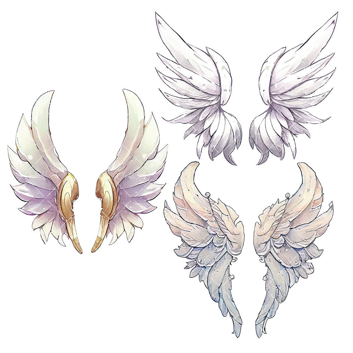 Angel Wings Clipart, Cute Dove Wings