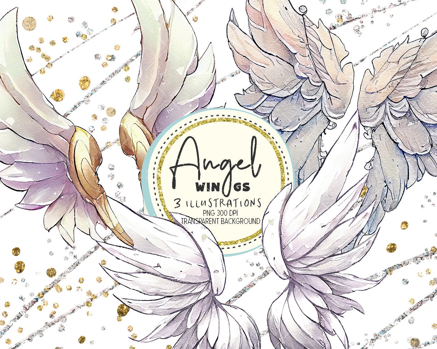 Angel Wings Clipart, Cute Dove Wings