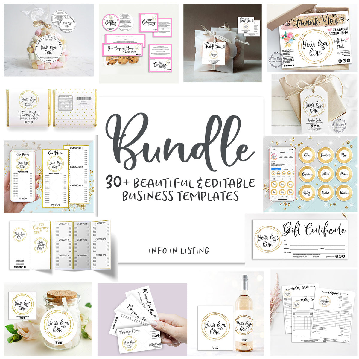 Blank Business Templates Bundle, Editable Templates