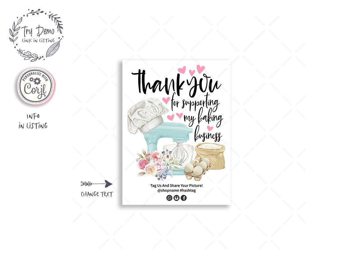 Baking Thank You Insert Card, Kitchen Mixer