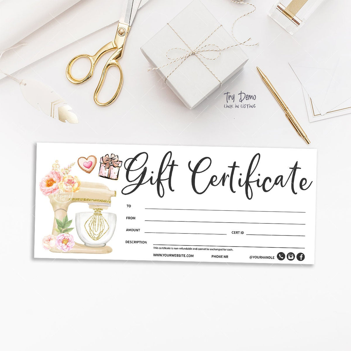 Bakery Gift Certificate, Kitchen Mixer