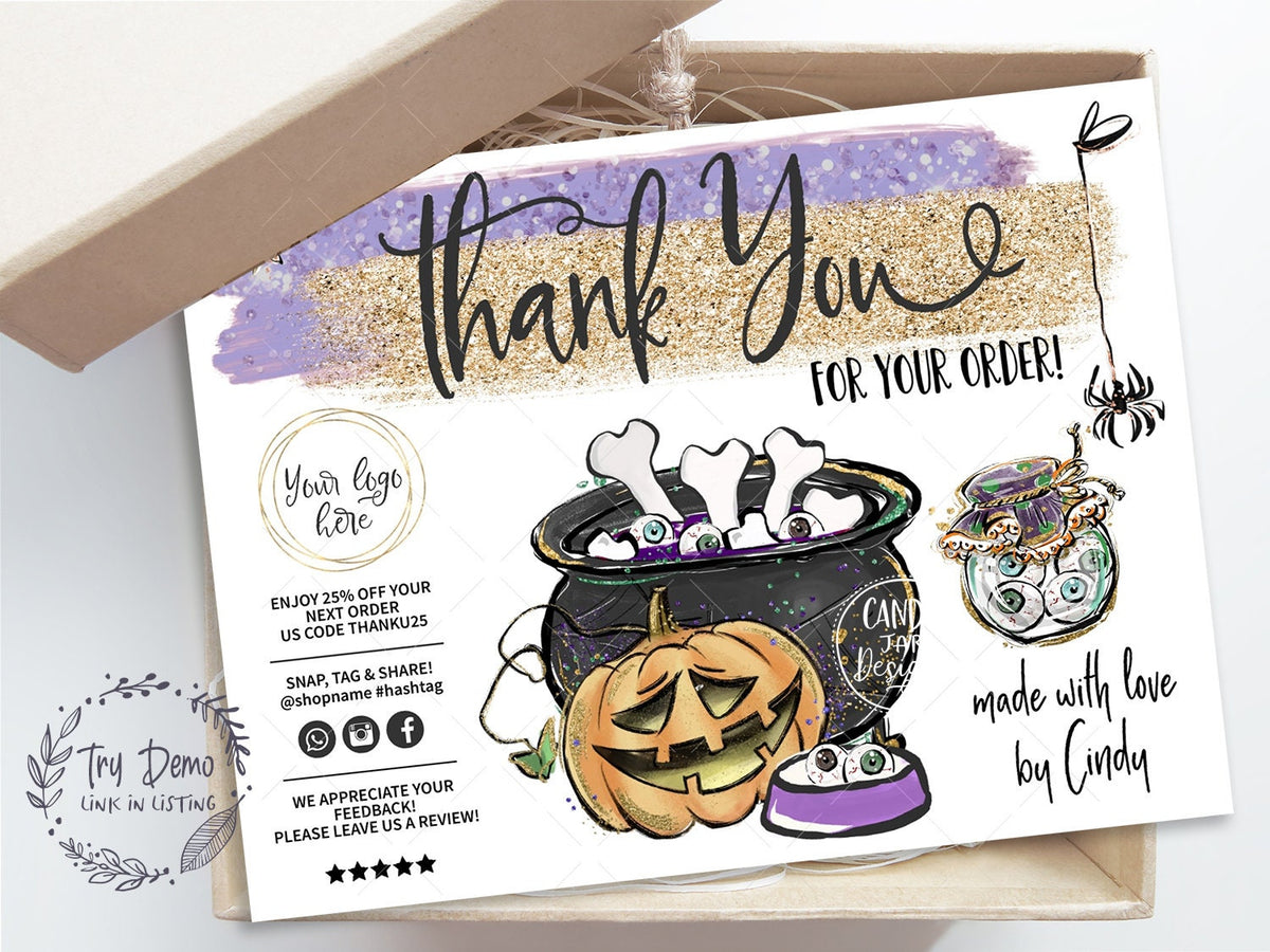 Dog Bakery Halloween Insert Card, Pet Thank You Card