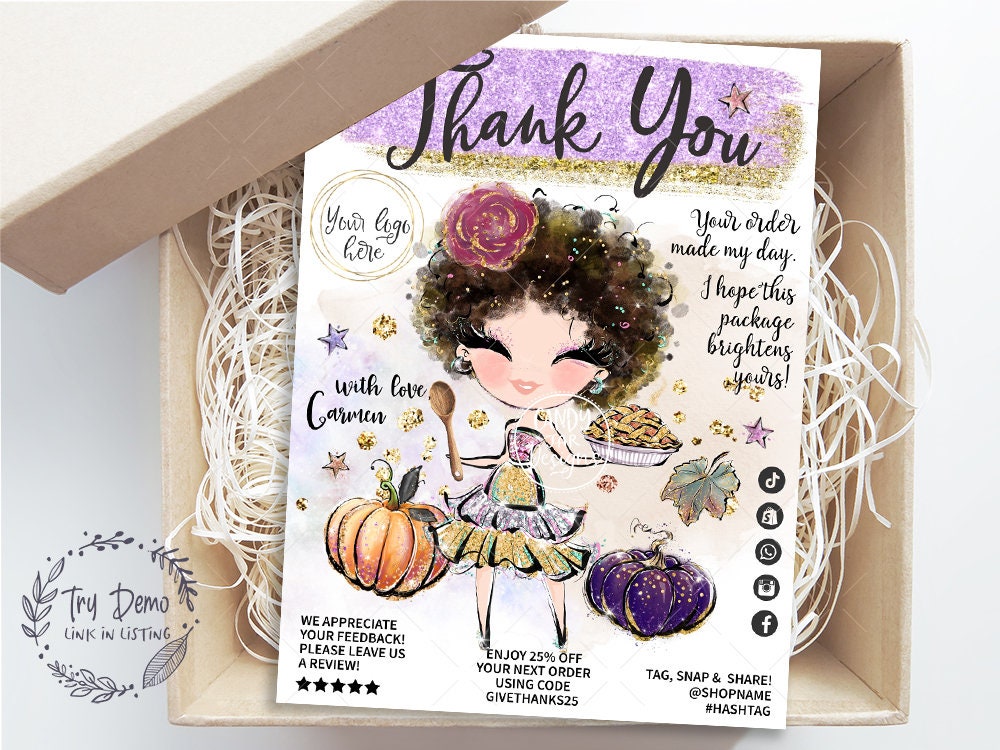 Thanksgiving Baking Insert Card, Pie Bakery Card, Curly