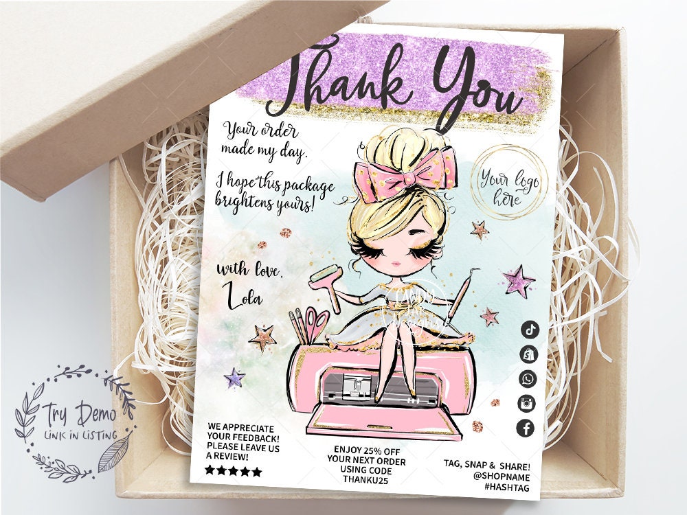 Handcrafter Thank You Insert Card