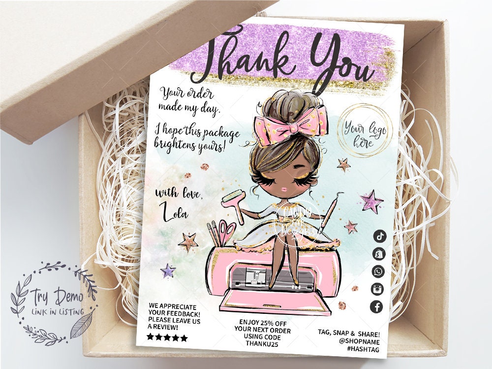 Handcrafter Thank You Insert Card