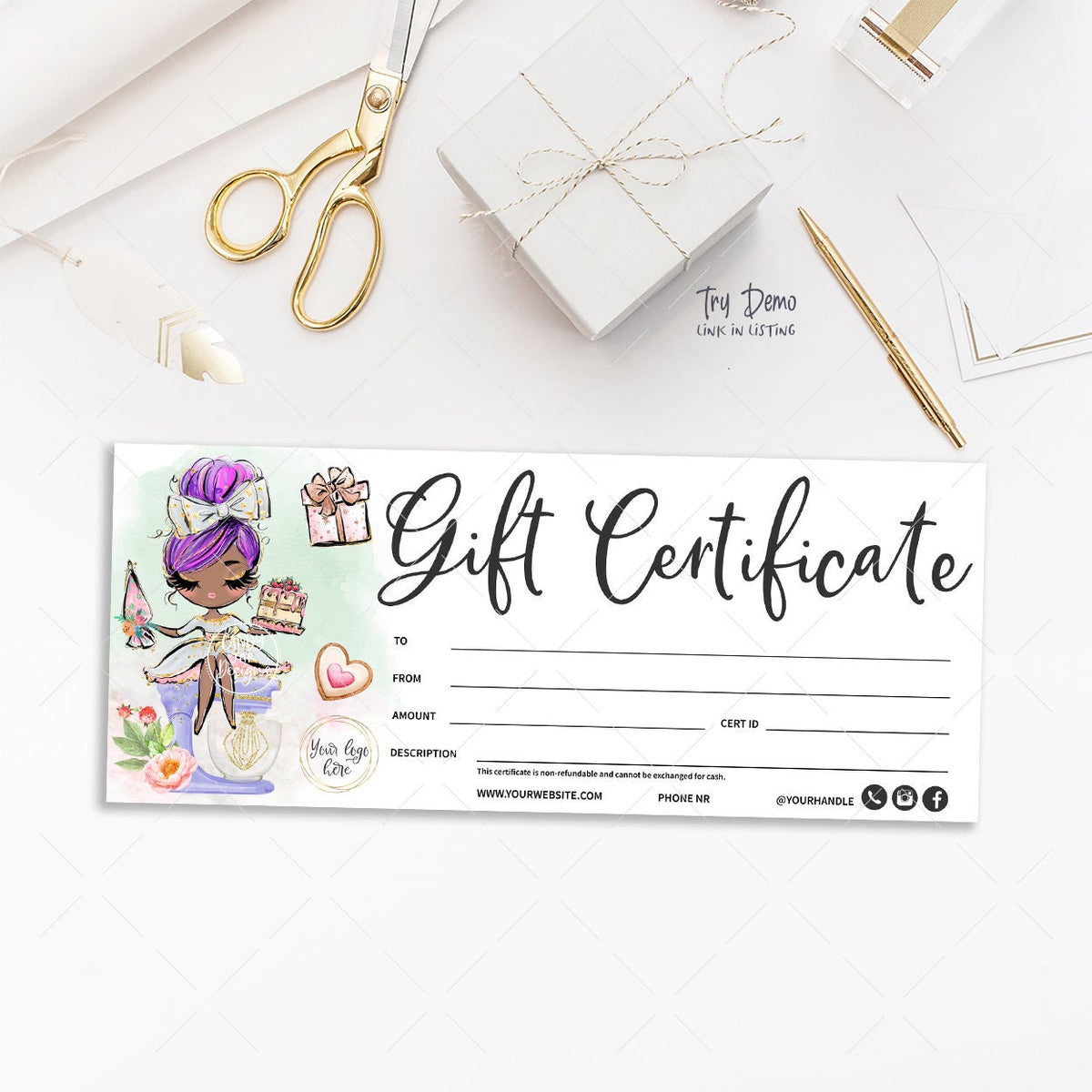 Bakery Gift Certificate, Baking Girl