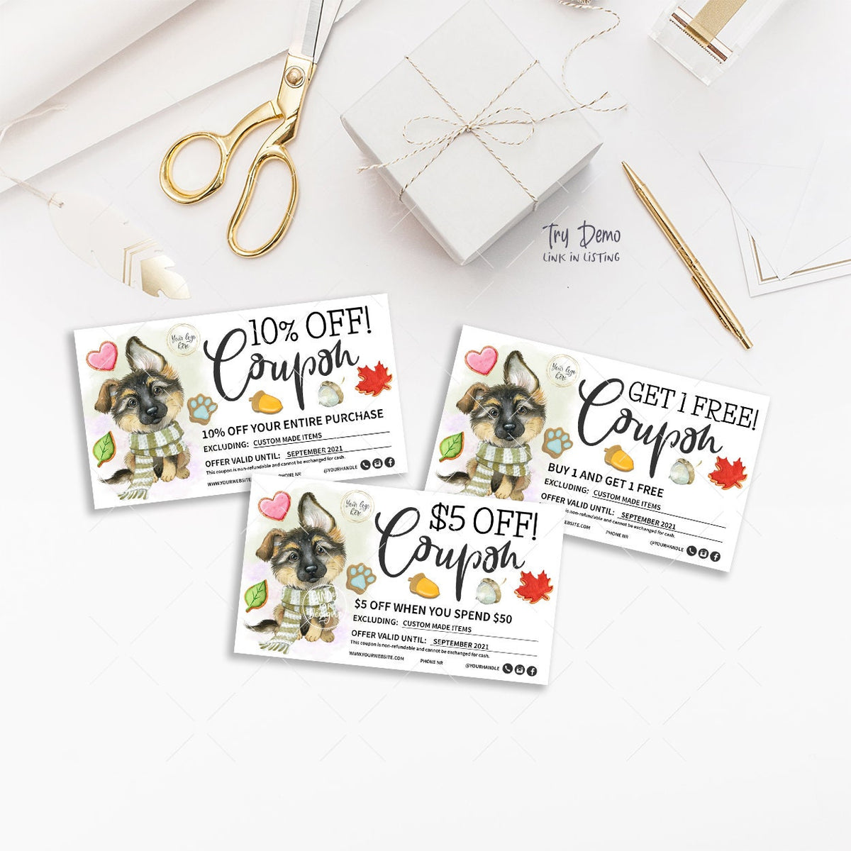 Dog Bakery Gift Coupons, German Shepherd