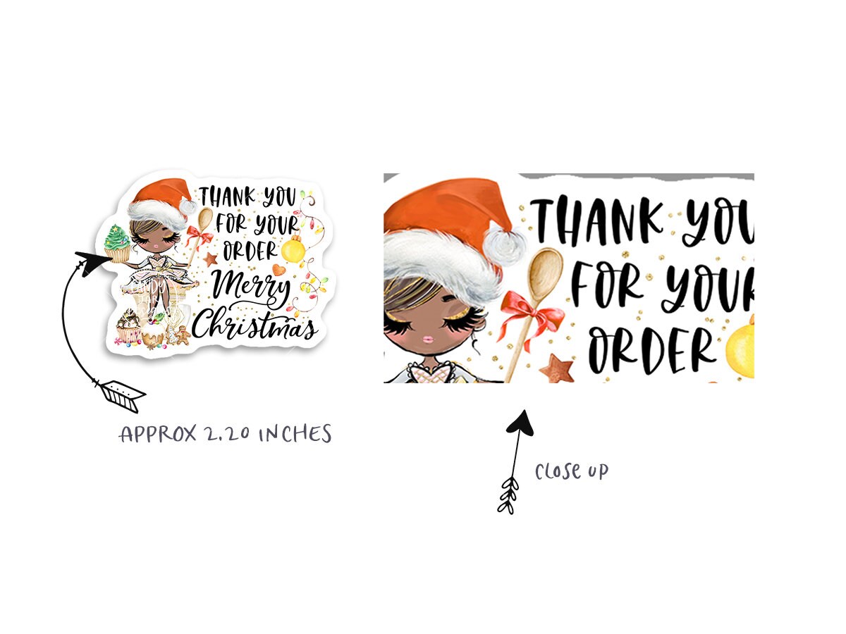 Bakery Christmas Thank You Sticker, Holiday Baking - Candy Jar Studios