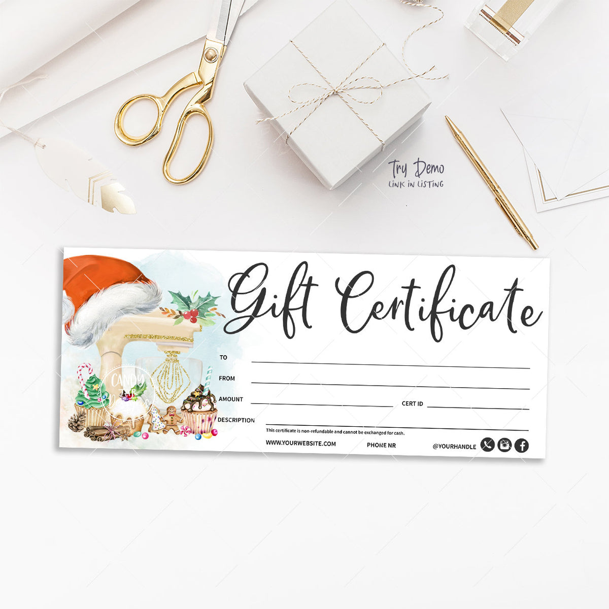 Bakery Christmas Gift Certificate, Kitchen Mixer